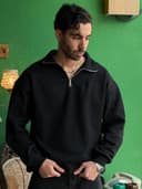 دورس یقه دار نیم زیپ مشکی