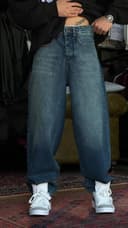 شلوار بگ بالونی نیلی سبز لایت 