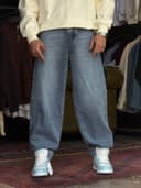 شلوار بگ بالونی  ابی اقیانوسی7044