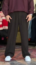 شلوار بگ پارچه ای بلوطی