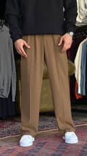 شلوار بگ پارچه ای موکا