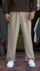 شلوار بگ پارچه ای استخونی